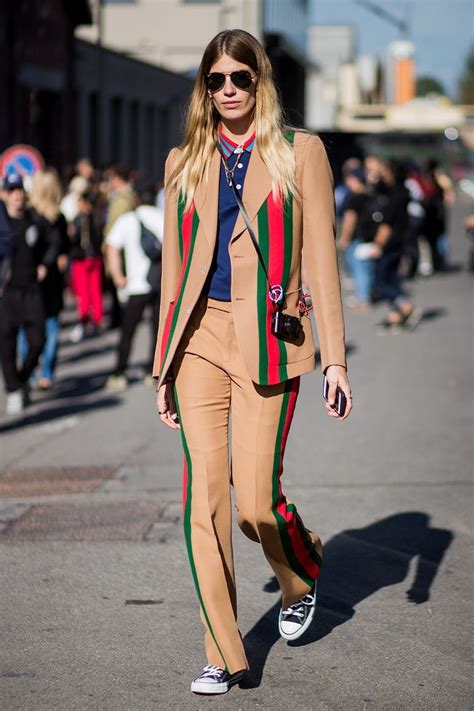 how to wear gucci green pants|street style clothing for Gucci.